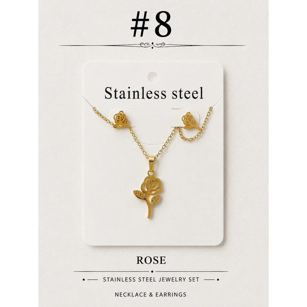 stainless steel necklace women setUnit Selections Número 5x11$